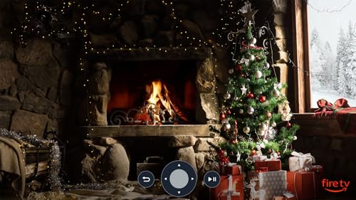 Véspera de Ano Novo Pela Lareira Em Chamas. Natal