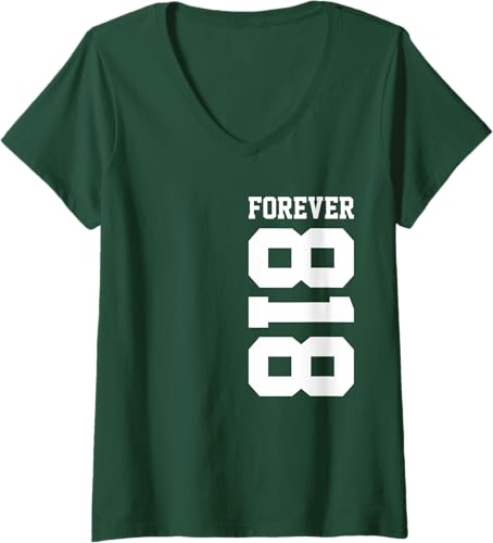 Miniatura 3 de Womens 818 Area Code Los Angeles California Glendale CA Burbank CA V-Neck T-Shirt Black,Navy Blue,Baby Blue,Red,Dark Green,Dark Heather Grey,Heather