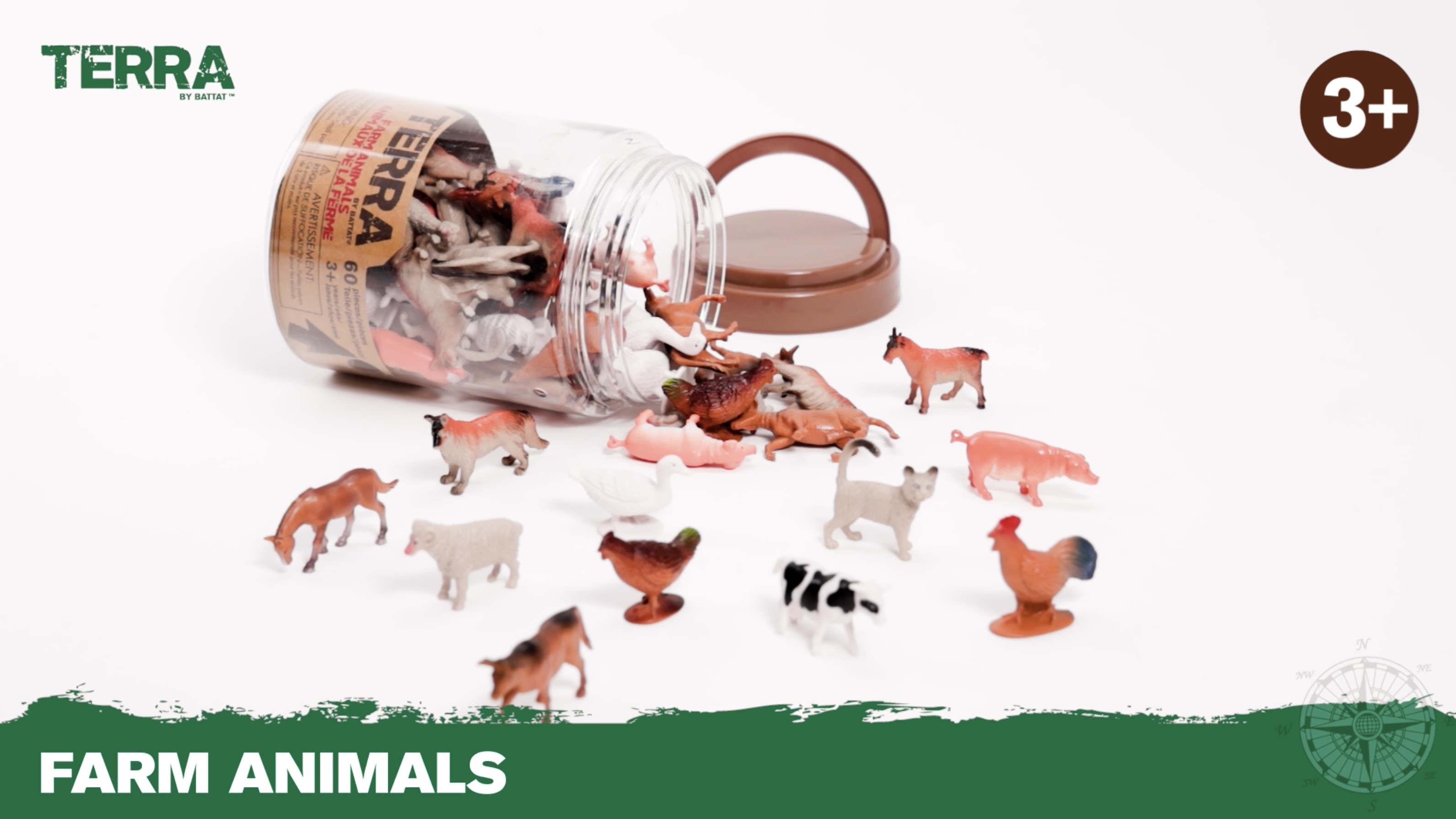 Amazon.com: Terra by Battat – 60pcs Farm Animals Toy Tube – Mini