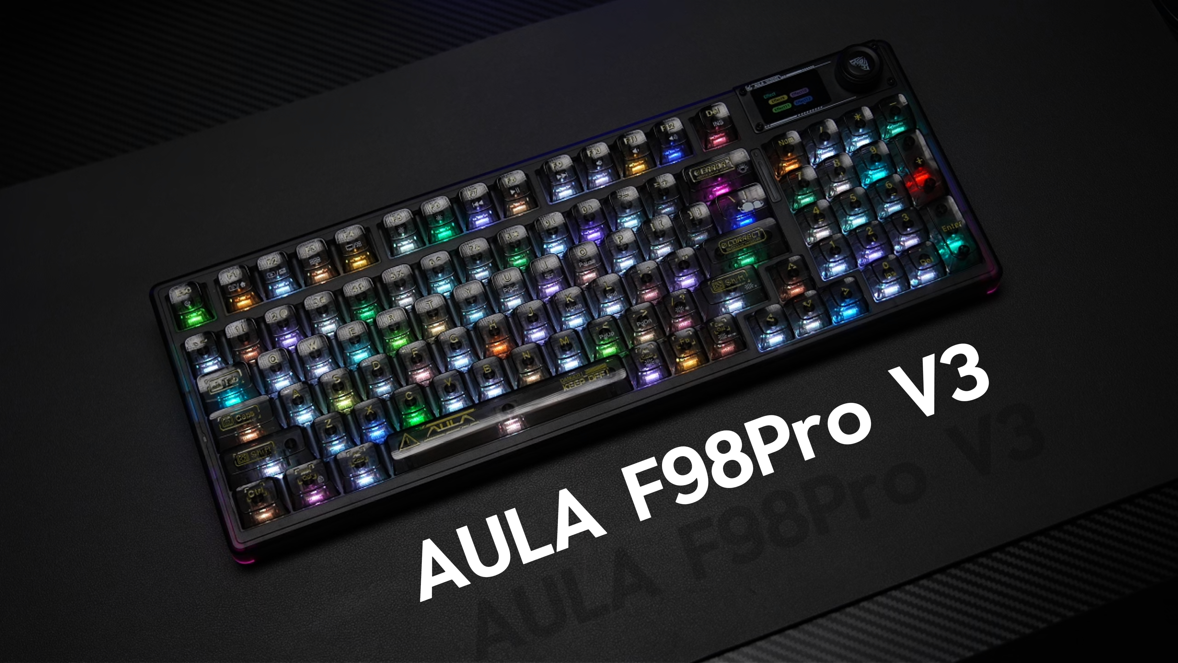 AULA F98Pro V3 Wireless Mechanical Keyboard with Display&Knob,BT5