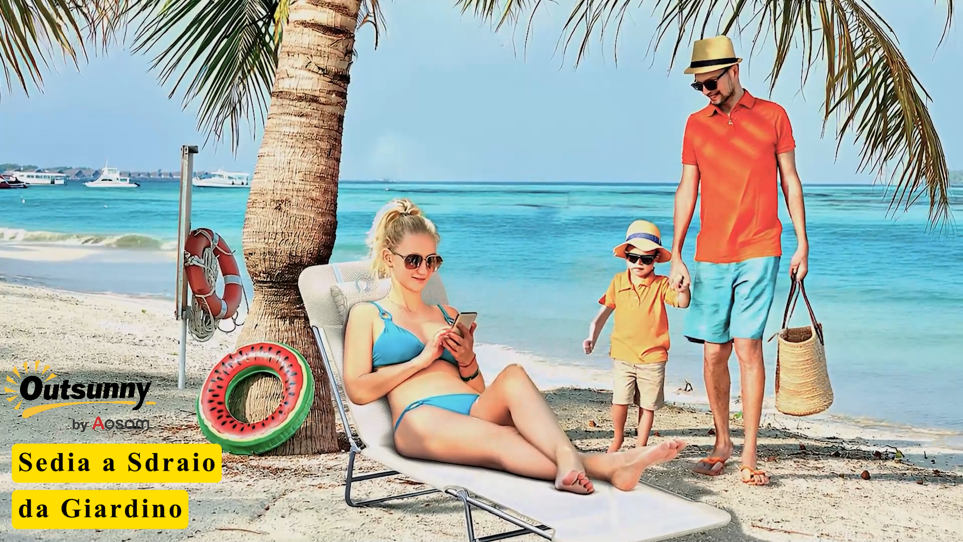 Lettino Pieghevole Da Spiaggia Con Cuscini – Sdraio Con Schienale Regolabile 5 Posizioni – Portatile 191x68x30cm