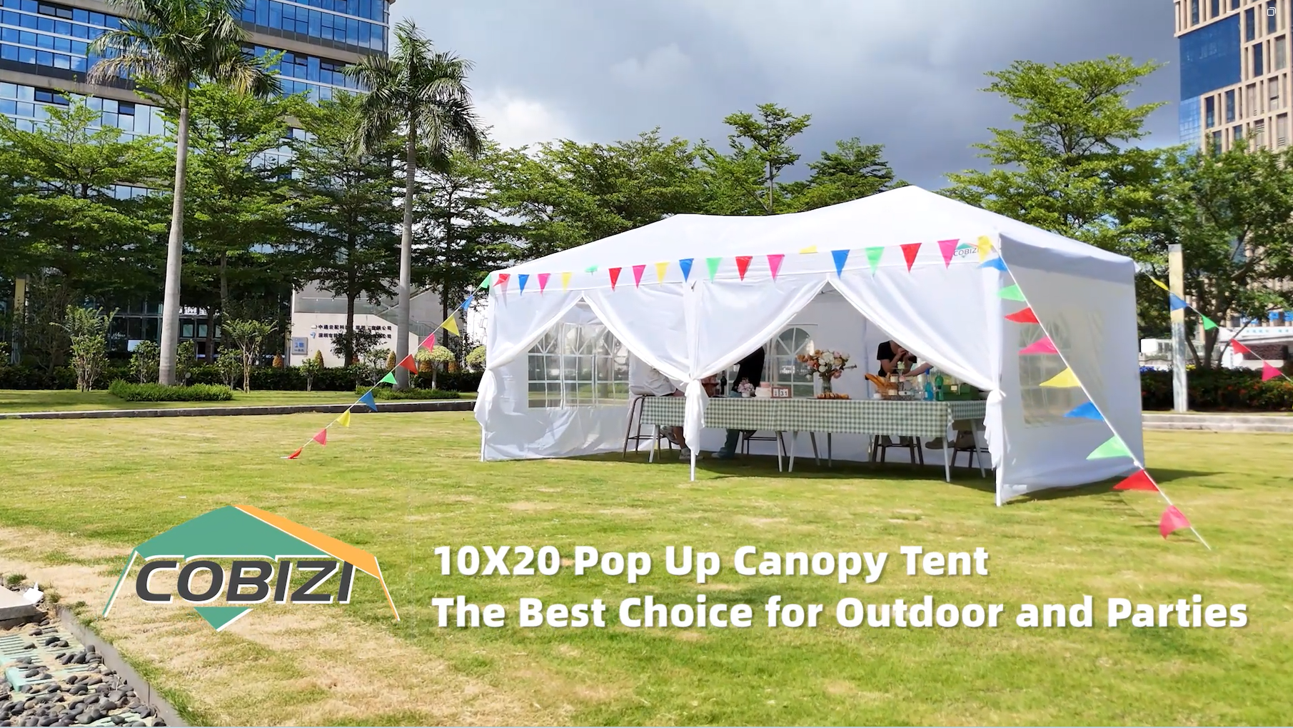 Amazon.com : COBIZI 10x30 Pop Up Canopy Tent for Parties with 8
