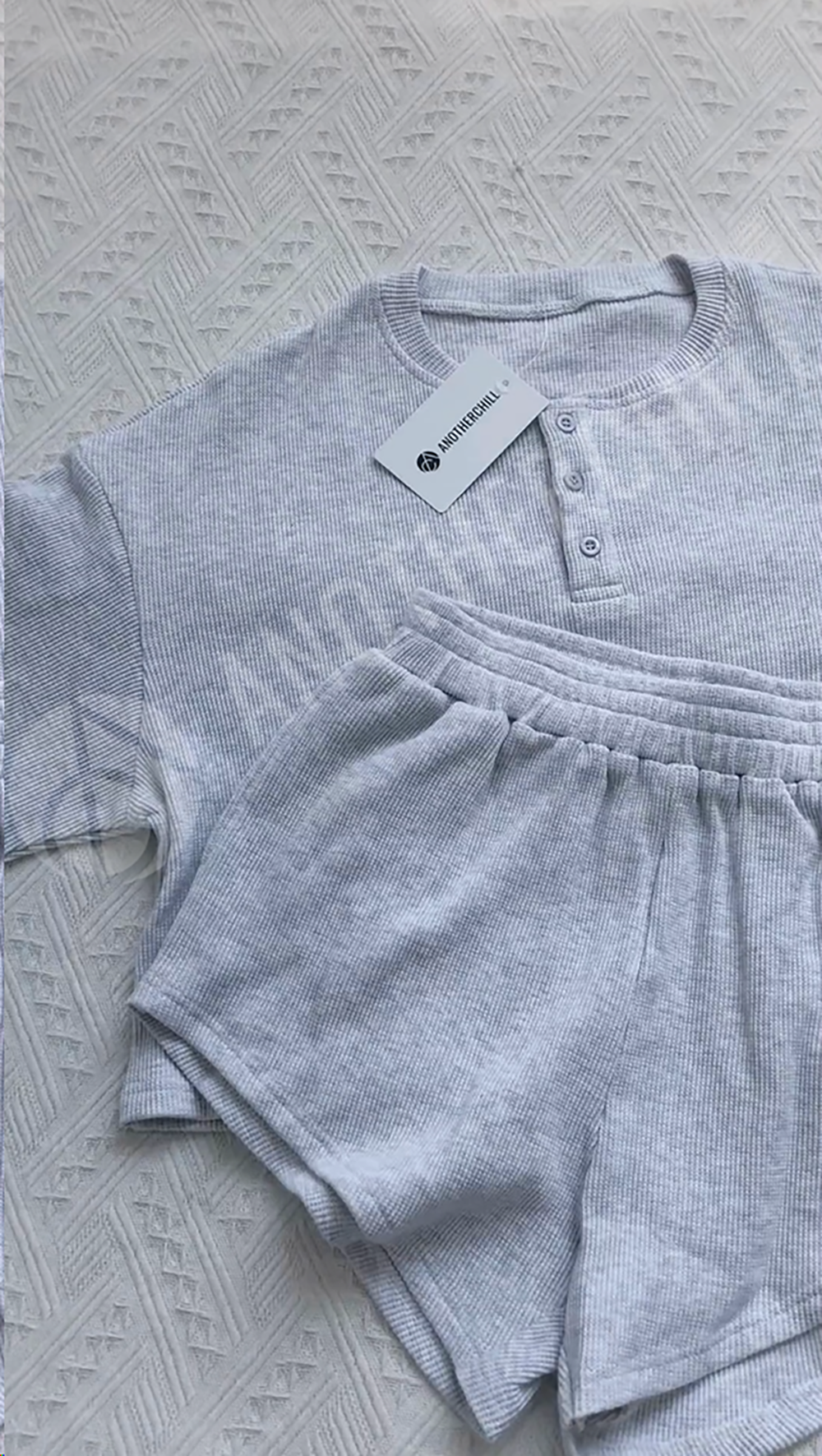Amazon.com: AnotherChill Women's Short Sleeve Waffle Knit Henley
