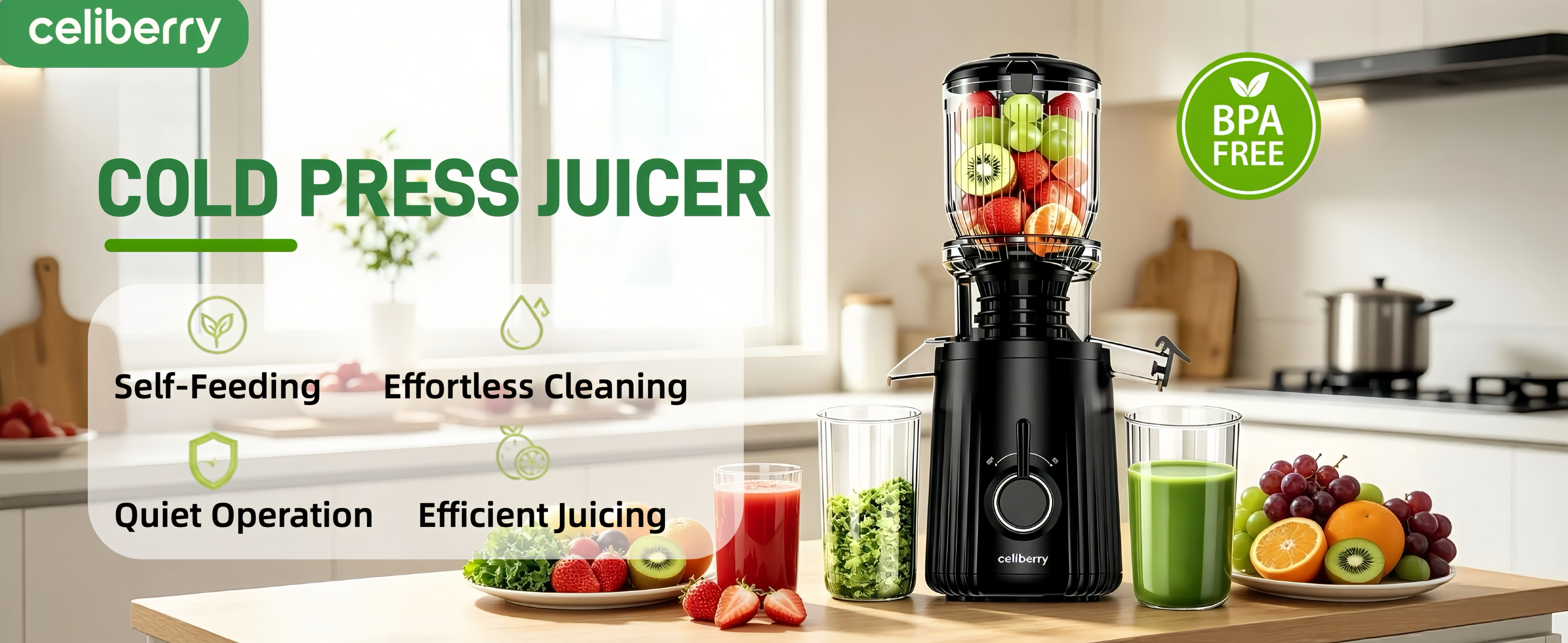 Amazon.com: celiberry Cold Press Juicer Machines, Compact Slow