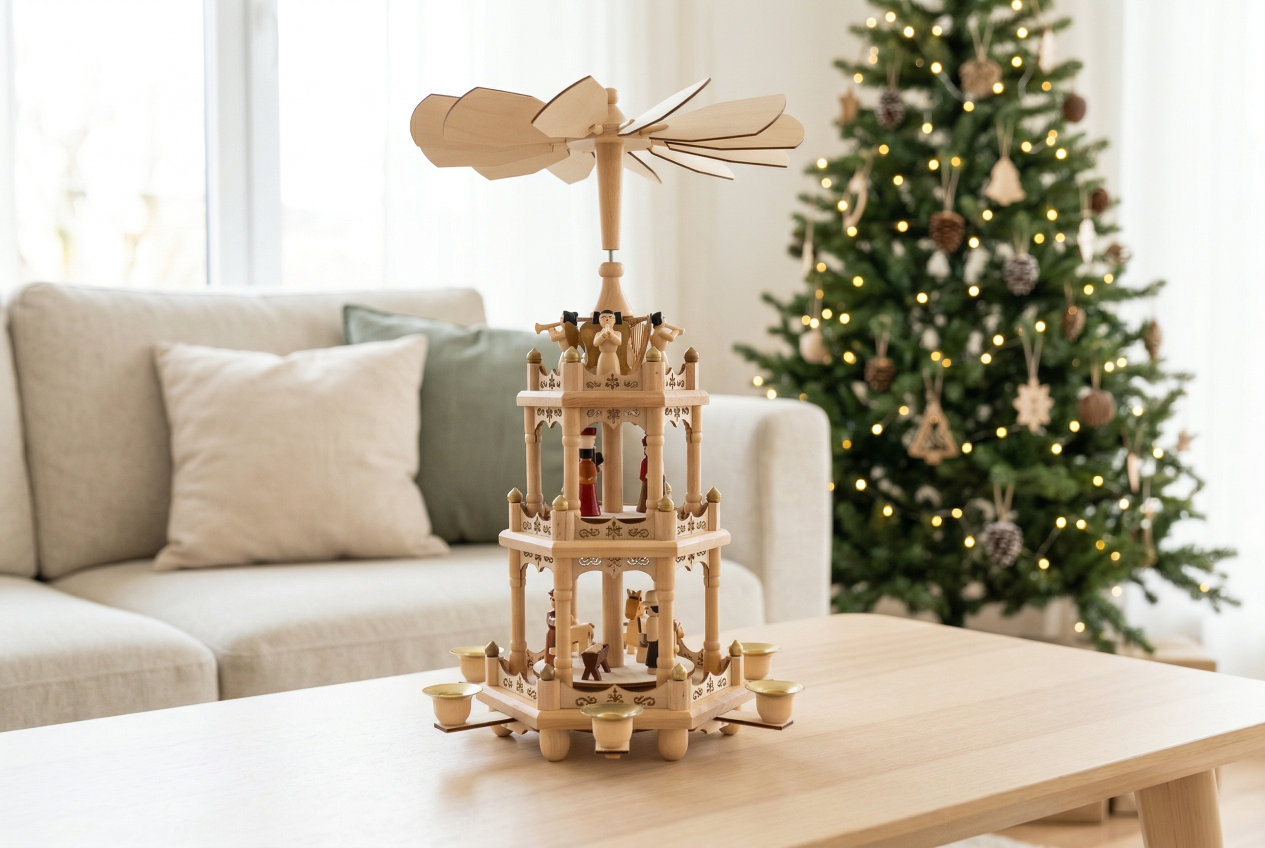 Amazon.com: Christmas Wooden Windmill Pyramid 18 Inch -3 Tier
