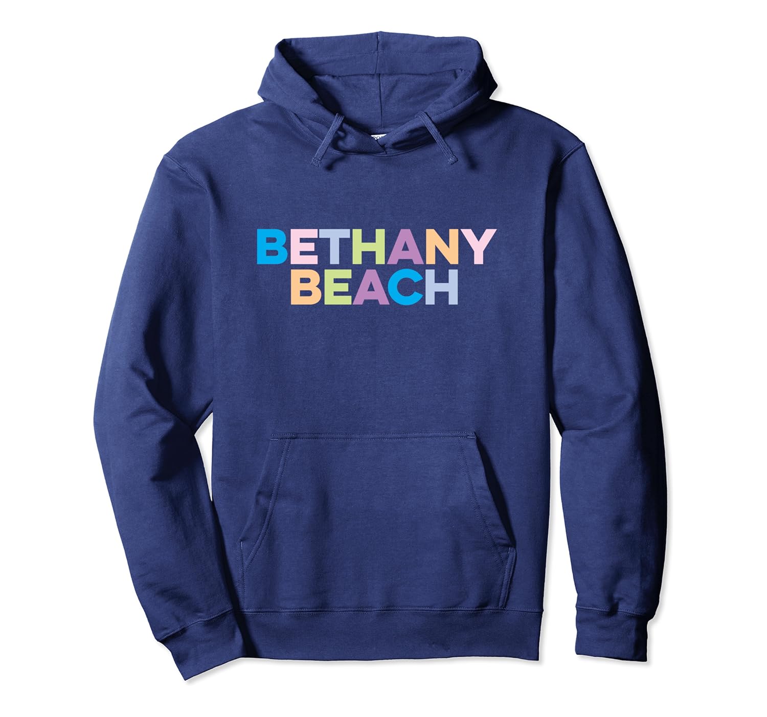 Amazon.com: Bethany Beach Delaware Colorful Type Pullover Hoodie: Clothing
