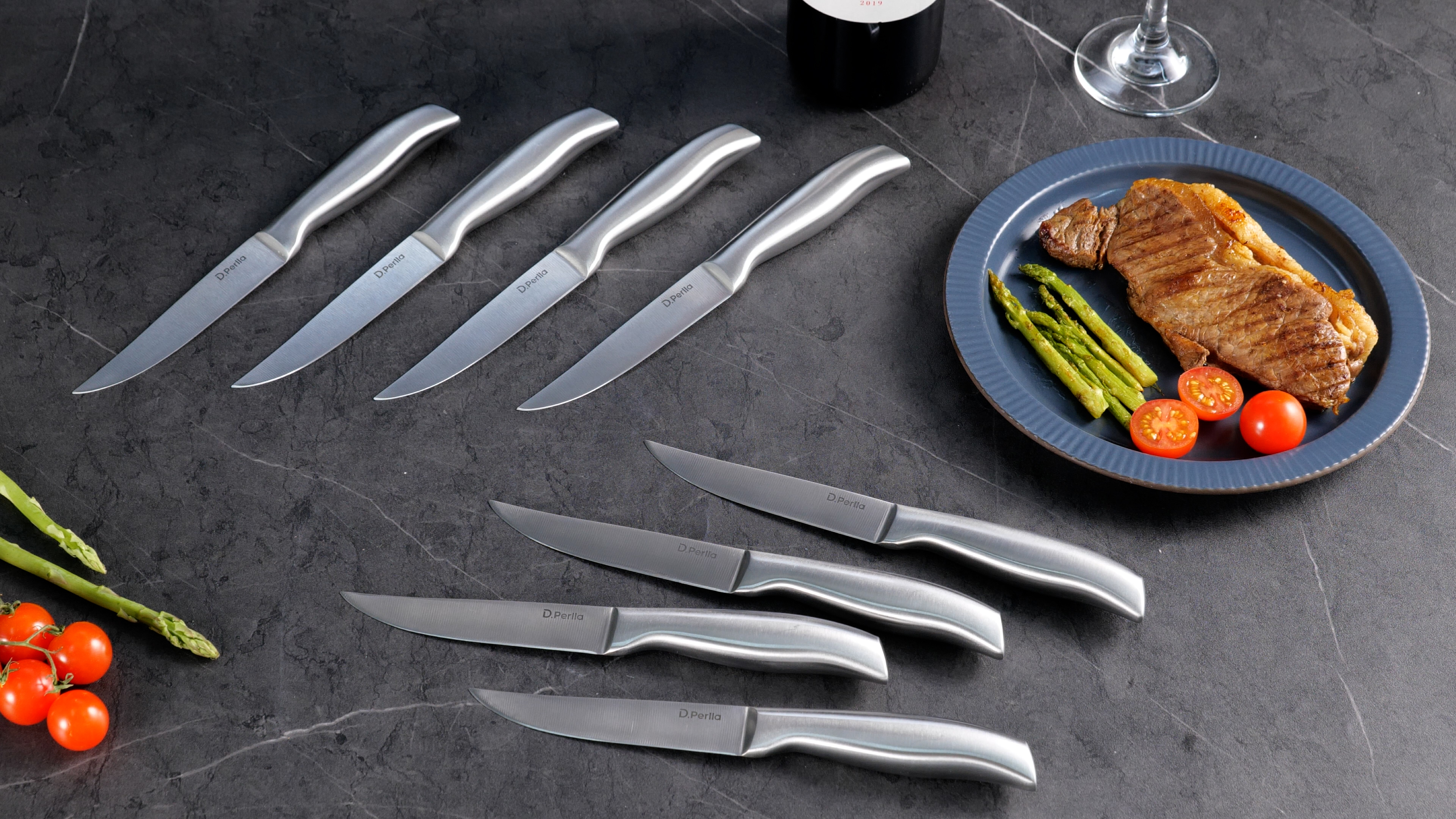 Amazon.com: D.Perlla Steak Knives, Super Sharp Straight Edge Steak