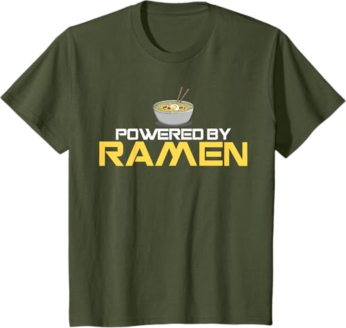 Miniatura 10 de Camiseta de fideos de anime japoneses Powered By Ramen, Negro, S
