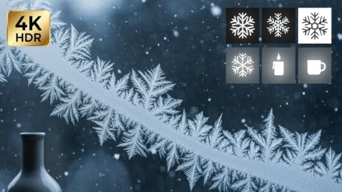 Winter Window Pane 4K: Watch Frost Form and Snow Fall for a Truly Cozy and Calm Holiday Mood – vue 5