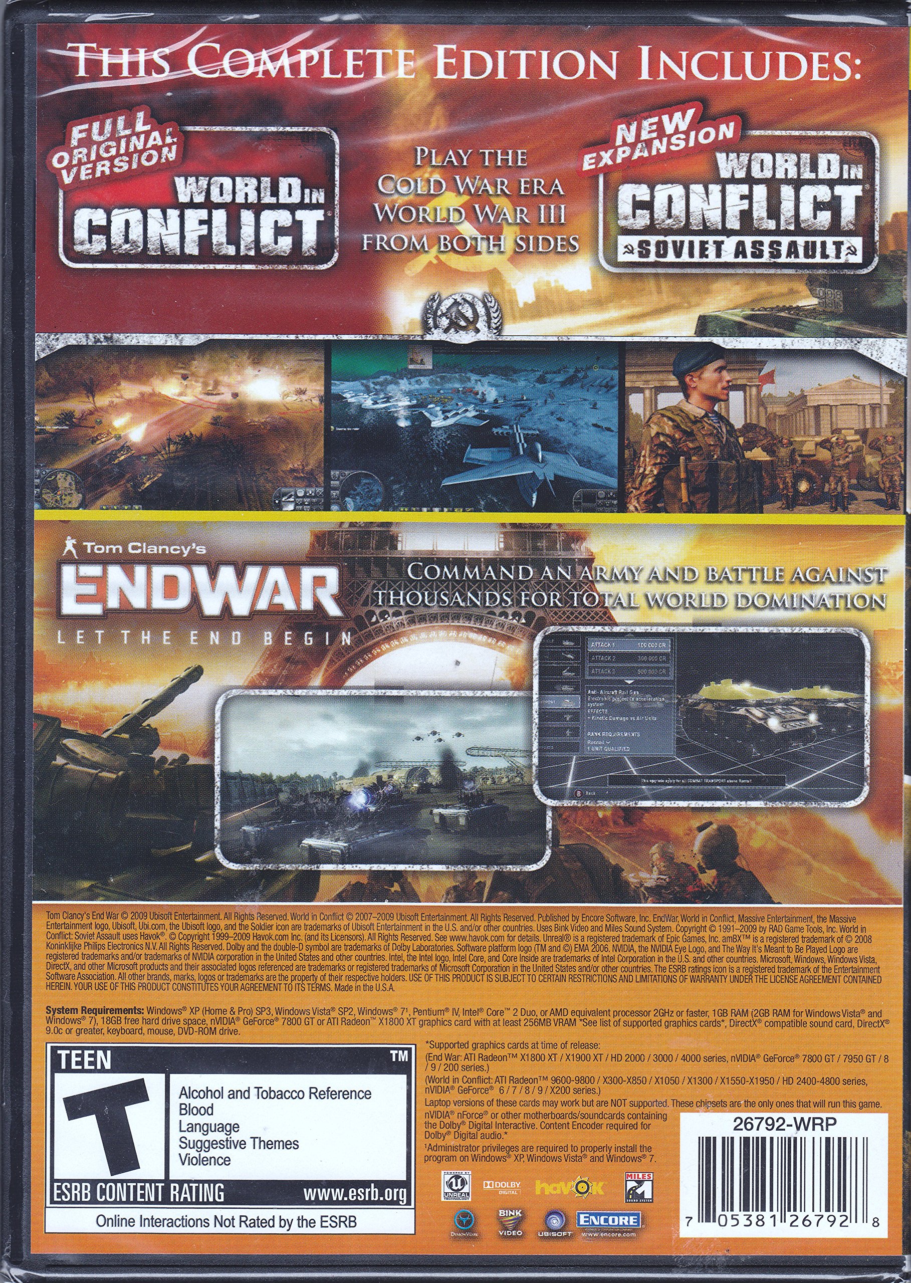 World in Conflict : Soviet Assault and Tom Clancys Endwar