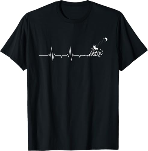 Heartbeat EKG Pulse Kitesurf Kitesurf - Camiseta de kitesurf Negro S