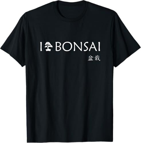Bonsai – I Love Bonsai T Camisa – Japón, mujer S, Negro Negro,Azul Marino,Asfalto,Blanco,Verde Bosque,Zafiro,Rosa Jaspeado,Dorado brillante,Verde