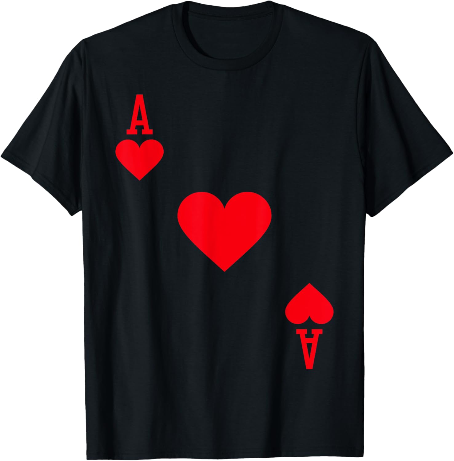 ( SIZE XL) Ace of Hearts Costume T-Shirt Halloween Deck of Cards