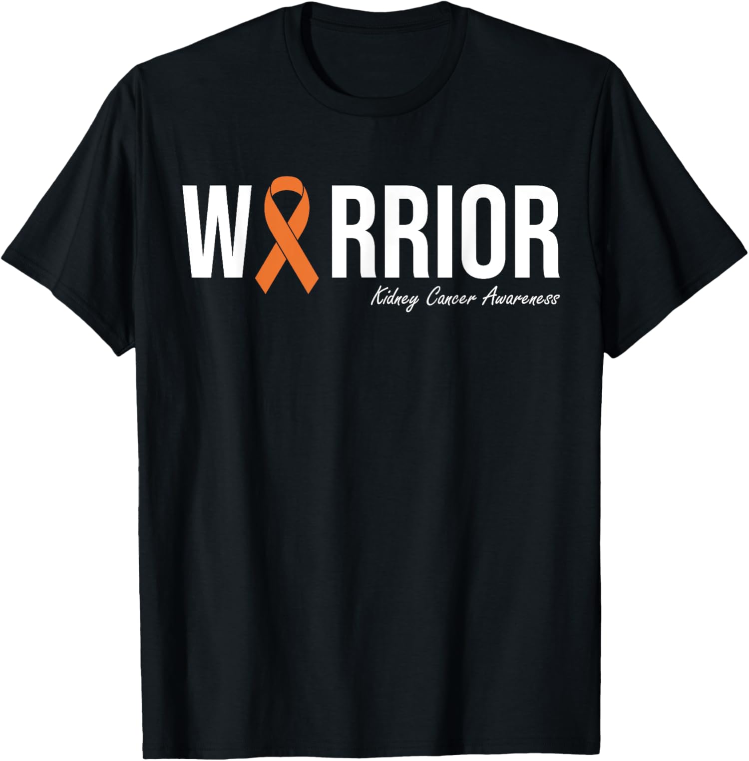 Kidney Cancer Awareness Orange Ribbon Warrior Present Unisex T-Shirt - Picture 2 of 9