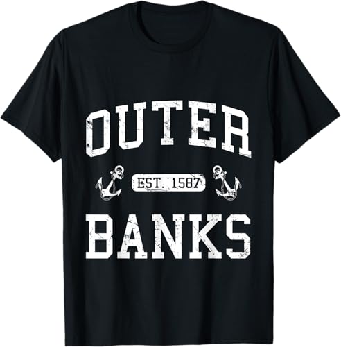 Outer Banks NC North Carolina T-Shirt Black,Navy Blue,Asphalt Grey,Dark Heather Grey,Royal Blue