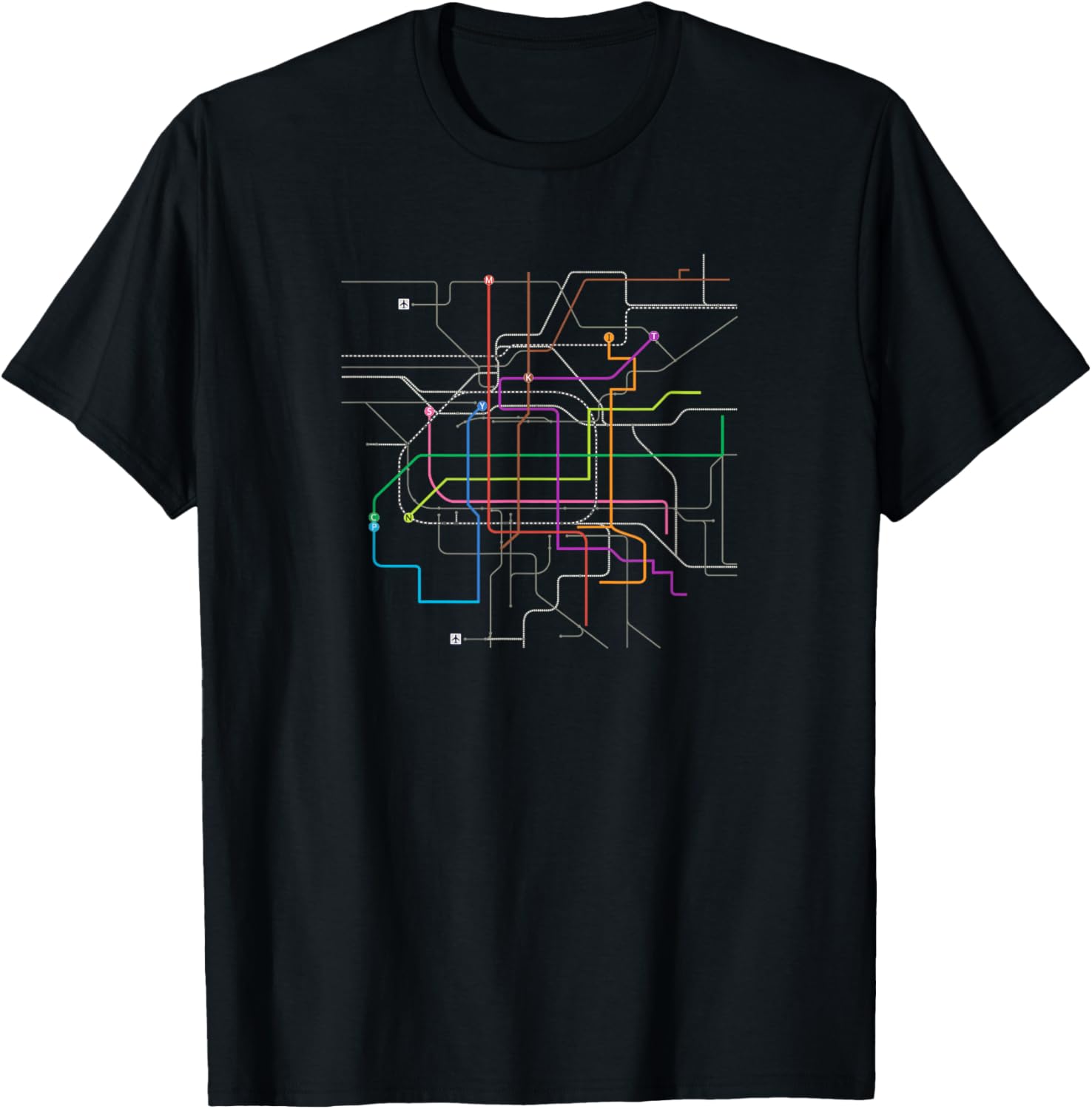 メトロ 大阪 全線 線路図 電車 地下鉄 Tシャツ
