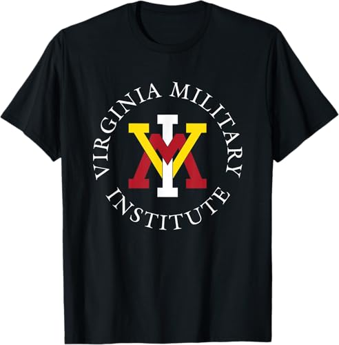 VMI Keydets Stamp - Camiseta con licencia oficial, Negro -