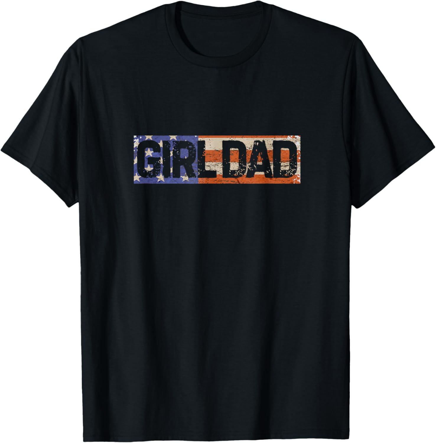 Girl Dad Gifts for Fathers Dads Papa USA Flag American Flags T-Shirt