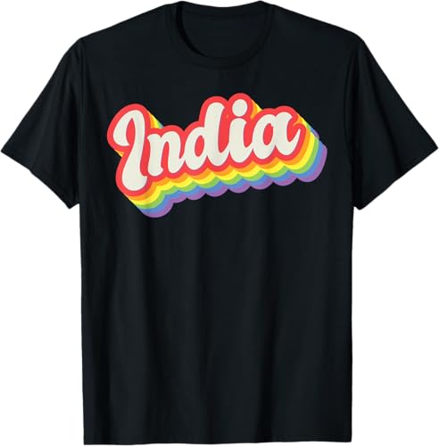 India Pride Month LGBTQ Rainbow Flag Name Personalised T-Shirt