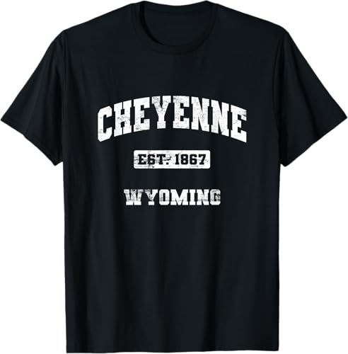Cheyenne Wyoming WY vintage state Camiseta de estilo atlético, Negro -