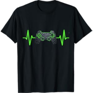 Gamer Heartbeat Gaming Video Games Boys Girls Teens T-Shirt