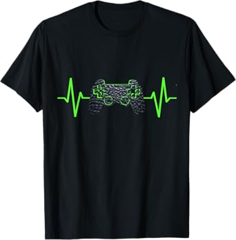 Gamer Heartbeat Gaming Video Games Boys Girls Teens T-Shirt