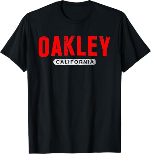OAKLEY CA CALIFORNIA Funny USA City Roots - Camiseta de regalo vintage, Negro, S
