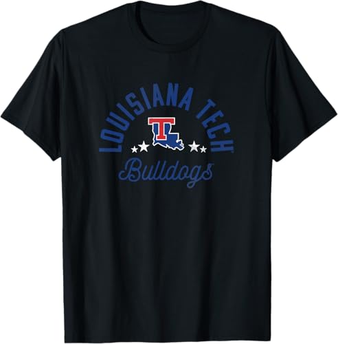 Camiseta con logotipo de Louisiana Tech Bulldogs, Negro - Negro,Gris Oscuro,Plateado,Gris Jaspeado