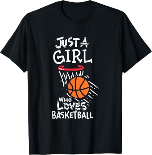 Just a girl who love to play basketball t-shirt, Negro, S