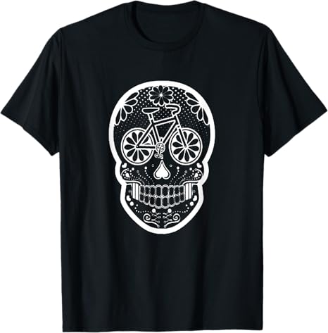 Sugar Skull Bike Rider Shirt Bicycle Lover Gift