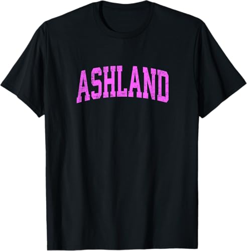 Ashland Wisconsin WI - Camiseta deportiva deportiva clásica color rosa, Negro -