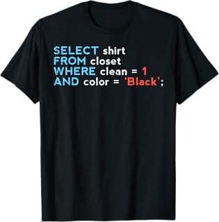 SQL Select Shirt From Closet Coder Database Admin Men Women T-Shirt