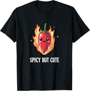 Spicy But Cute Kawaii Chili Pepper Tee (Burgundy)