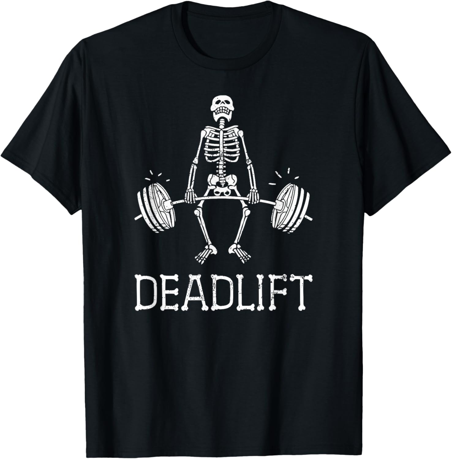 DEADLIFT Funny Halloween Skeleton Weight Lifting Workout T-Shirt Green