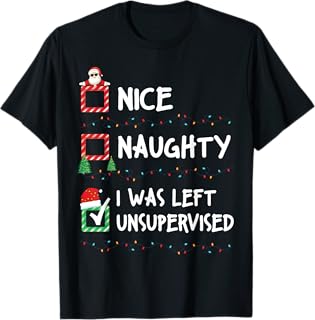 Nice Naughty List Funny Christmas Ideas Nice Naughty List Christmas List Xmas Lights Santa Claus T-Shirt