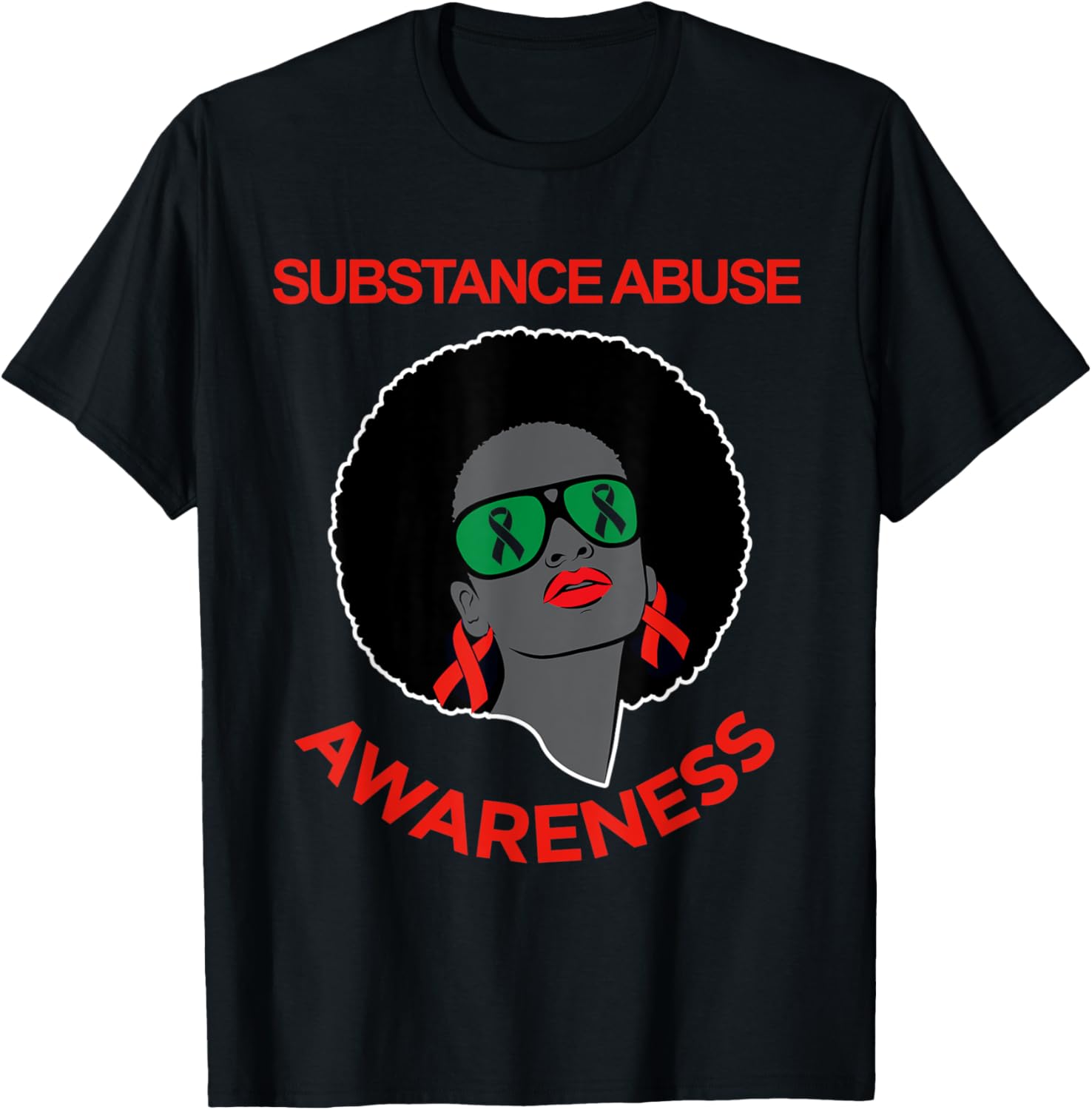 Prevent Month Gifts | Black Womens Substance Abuse Awareness T-Shirt