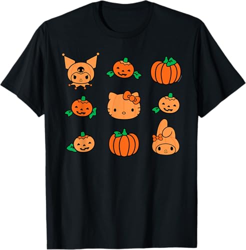Hello Kitty My Melody Kuromi - Camiseta de Halloween con calabazas