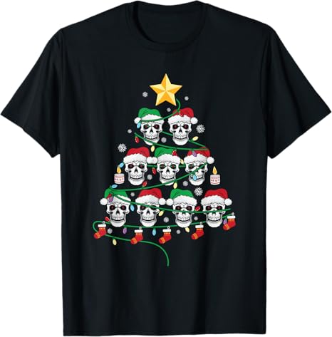 Skull Christmas Tree Santa Hat