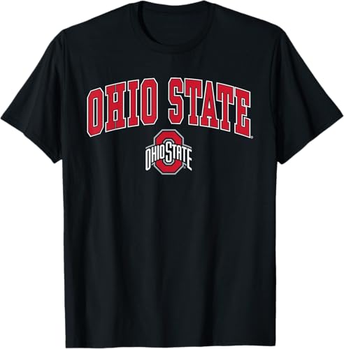 Camiseta negra con licencia oficial de los Ohio State Buckeyes Arch Over Logo