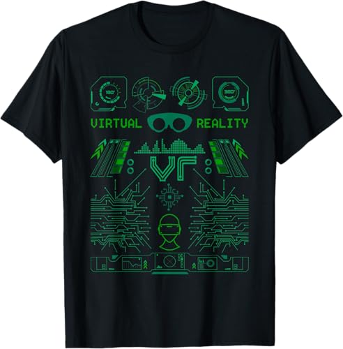Camiseta de realidad virtual VR Retro Gamers, Negro, S Negro,Azul Marino,Asfalto,Blanco,Azul Pastel,Arándano,Limón,Jaspeado Oscuro,Gris