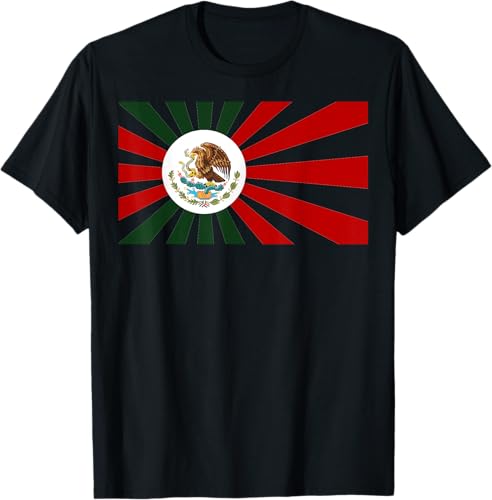 Camiseta mexicana japonesa de la bandera japonesa de México Anime Manga Fan Mexicanos, Negro, S