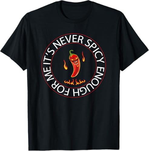 Camiseta de pimiento rojo chile para los amantes de las comidas picantes y la salsa, Negro, S