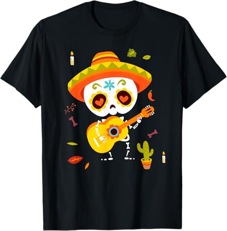 Dia De Los Muertos Shirt Boy Skeleton Sugar Skull