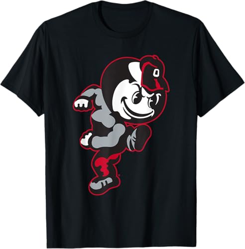 Ohio State Buckeyes Vintage Brutus Camiseta con licencia oficial Negro,Jaspeado Oscuro,Gris Jaspeado
