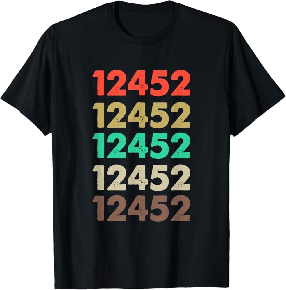 Shirt That Says 12452 Retro Zip code Zipcode T-Shirt 12452 T-Shirt