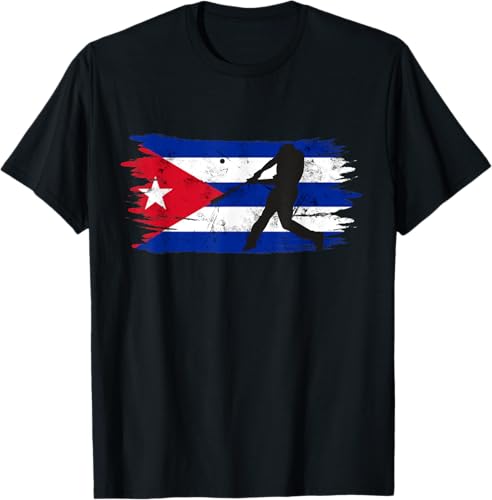 Baseball Cuba Flag Cuban Beisbol in Cubano Camiseta, Negro, S