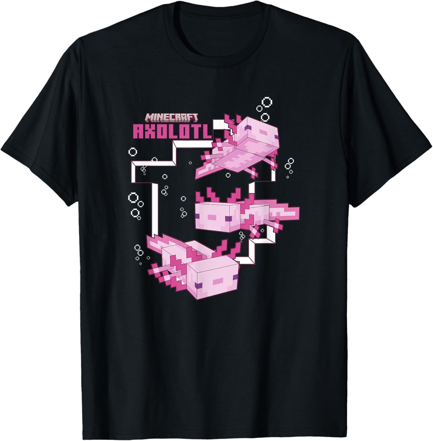 Minecraft Pink Axolotl Pond T-Shirt Minecraft Pink Axolotl Pond T-Shirt