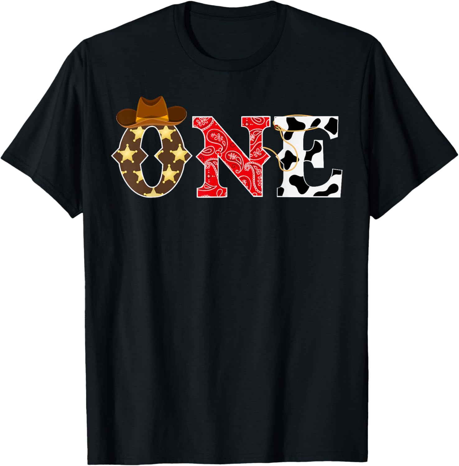 (Similar design)Cowboy One Year Old Western Rodeo Theme 1st Birthday Party T-Shirt(M-white)