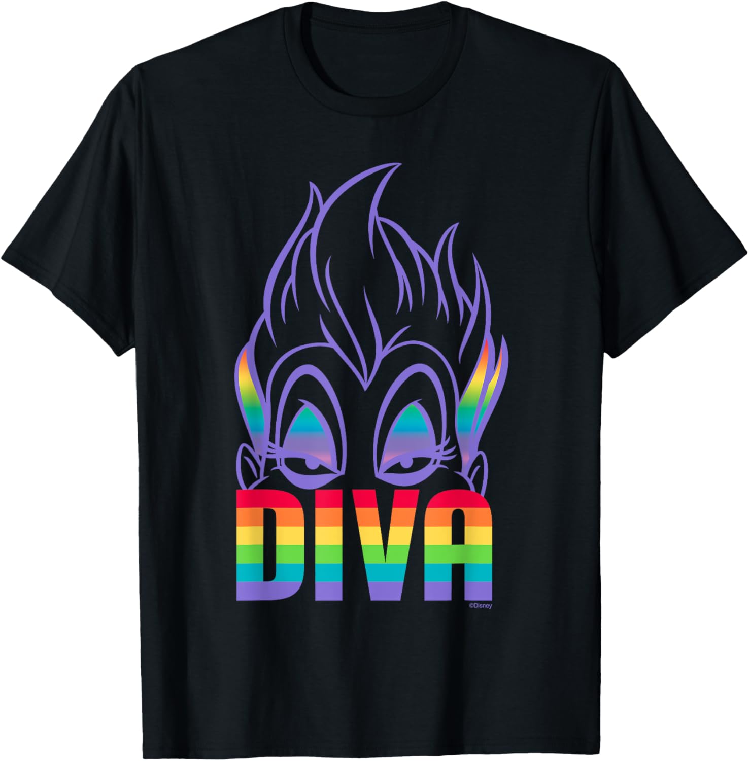 Disney Villains Ursula Diva Pride T-Shirt, Black