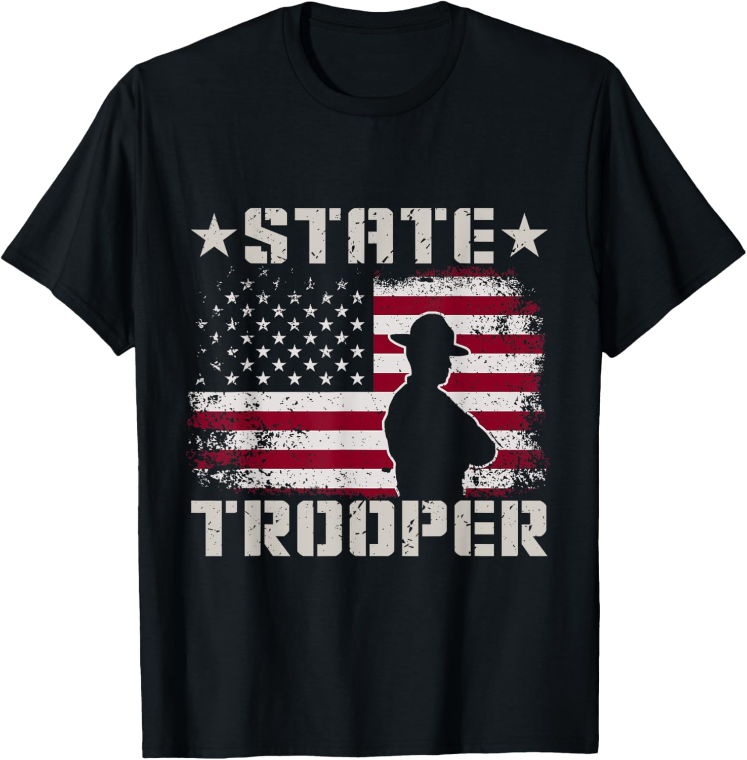 American Flag USA Law Enforcement State Trooper T-Shirt